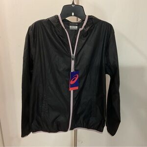 ASICS Black Windbreaker Full Zipper Size M